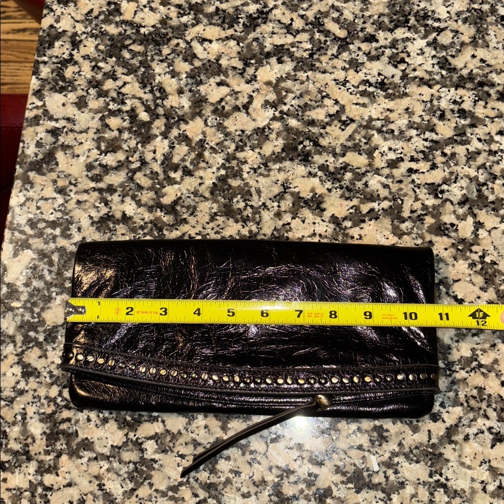 NWT HOBO Zeal Clutch Black Leather with Studded Detail - Picture 17 of 17
